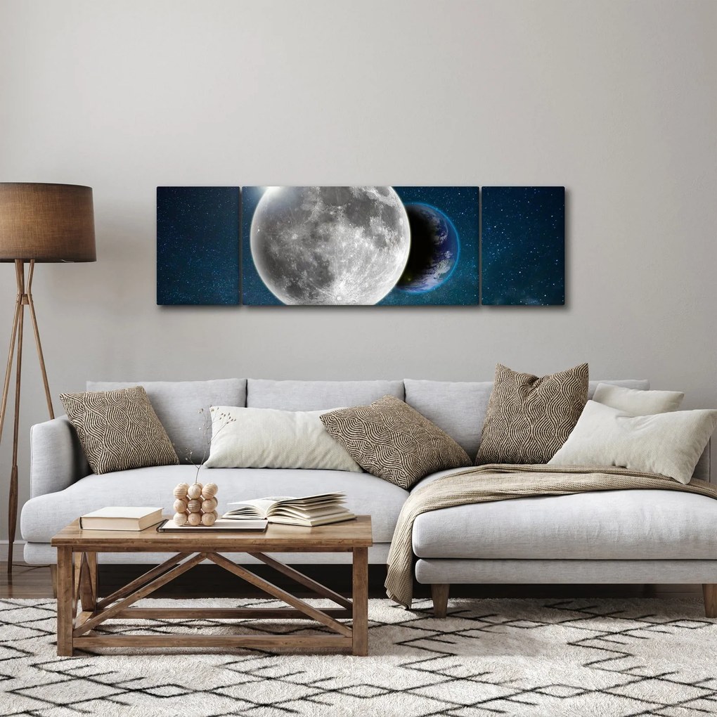 Obraz - Ziemia w zaćmieniu Księżyca (170x50 cm)