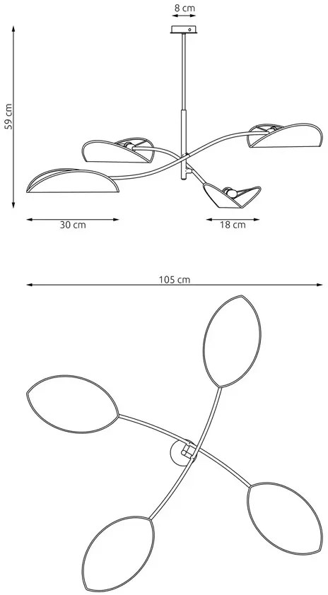 Popielata nowoczesna lampa sufitowa - M130-Urdom