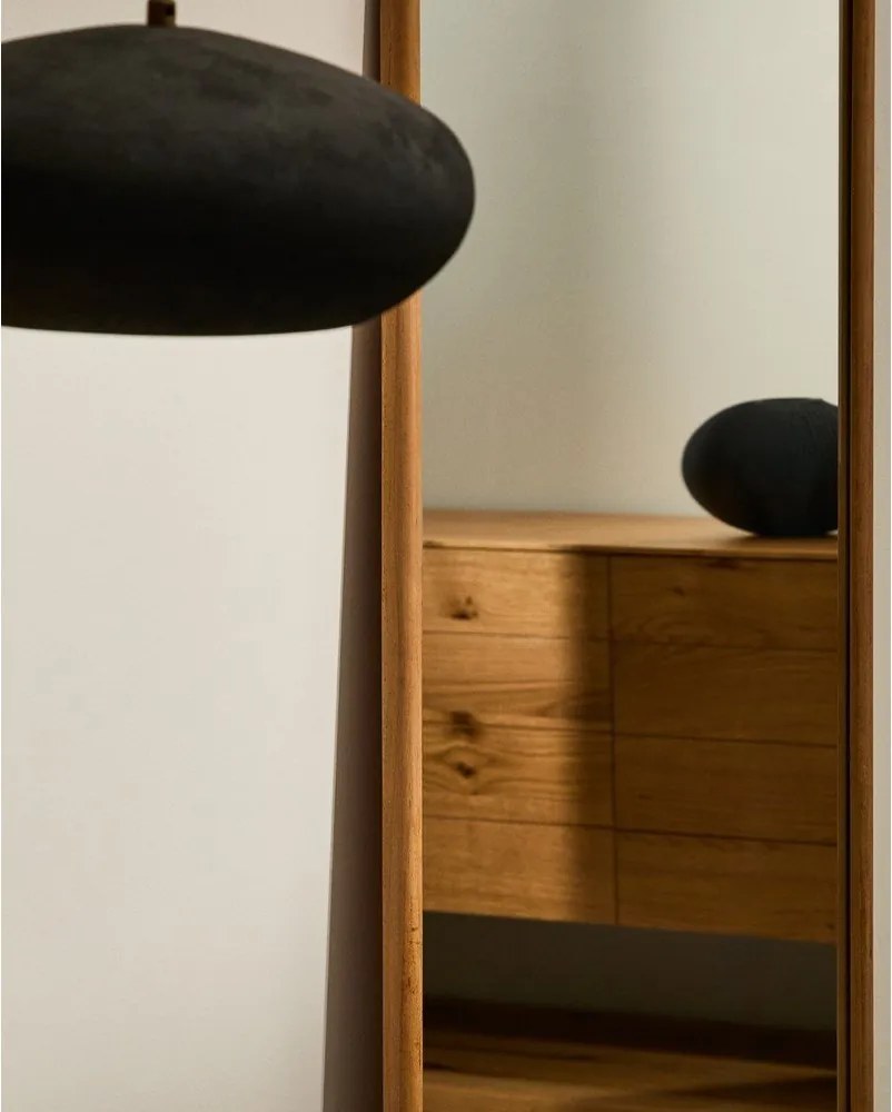 Lustro z drewnianą ramą ścienne 54x154 cm Milsa – Kave Home