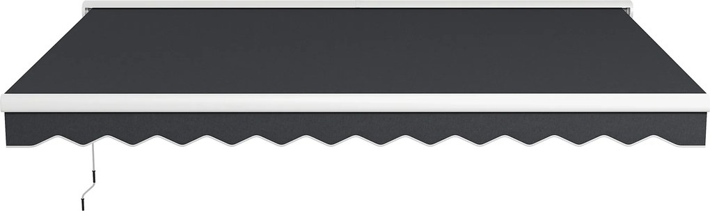 Outsunny Markiza Tarasowa Elektryczna Do Ogrodu - Markiza Nad Basenem 4x3 Aluminiowa Szara z Pilotem Zdalnego Sterowania Elektryczna/Ręczna | Aosom PL