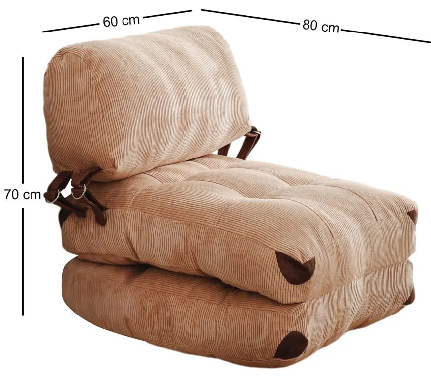 Fotel Fold Kadife Camel