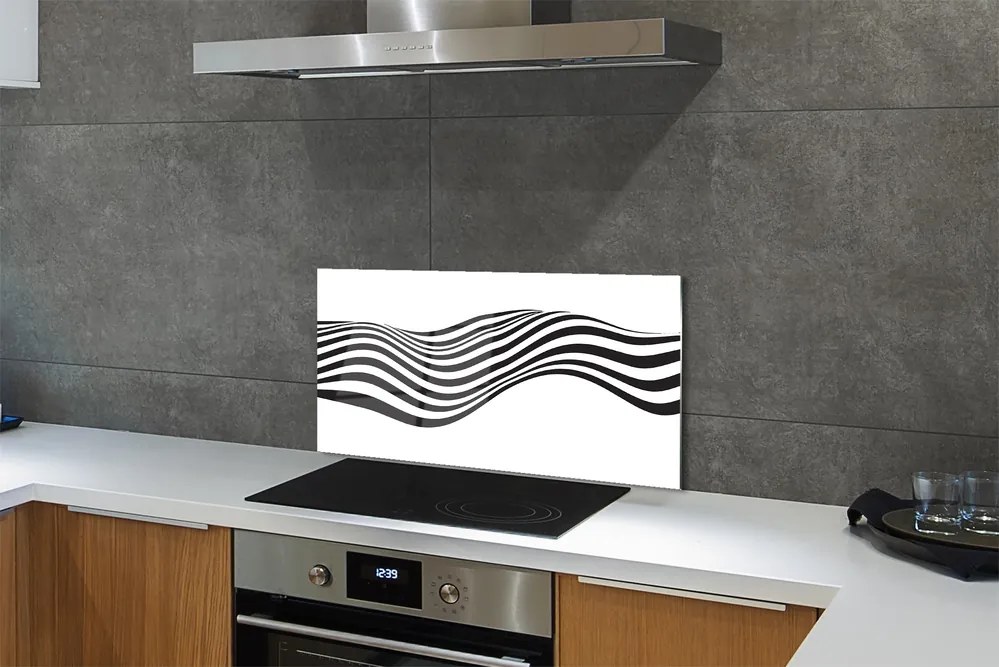 Panel szklany do Kuchni Falujący Wzór Zebry