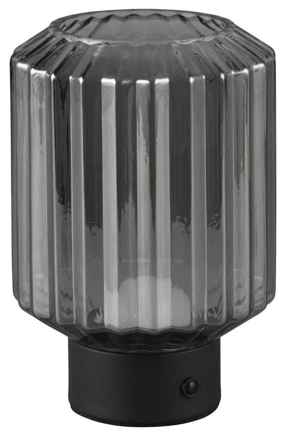 Czarno-szara lampa stołowa LED ze ściemniaczem i szklanym kloszem (wys. 19,5 cm) Lord – Trio