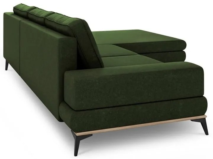 Butelkowozielony rozkładany narożnik Windsor &amp; Co Sofas Planet, prawostronny