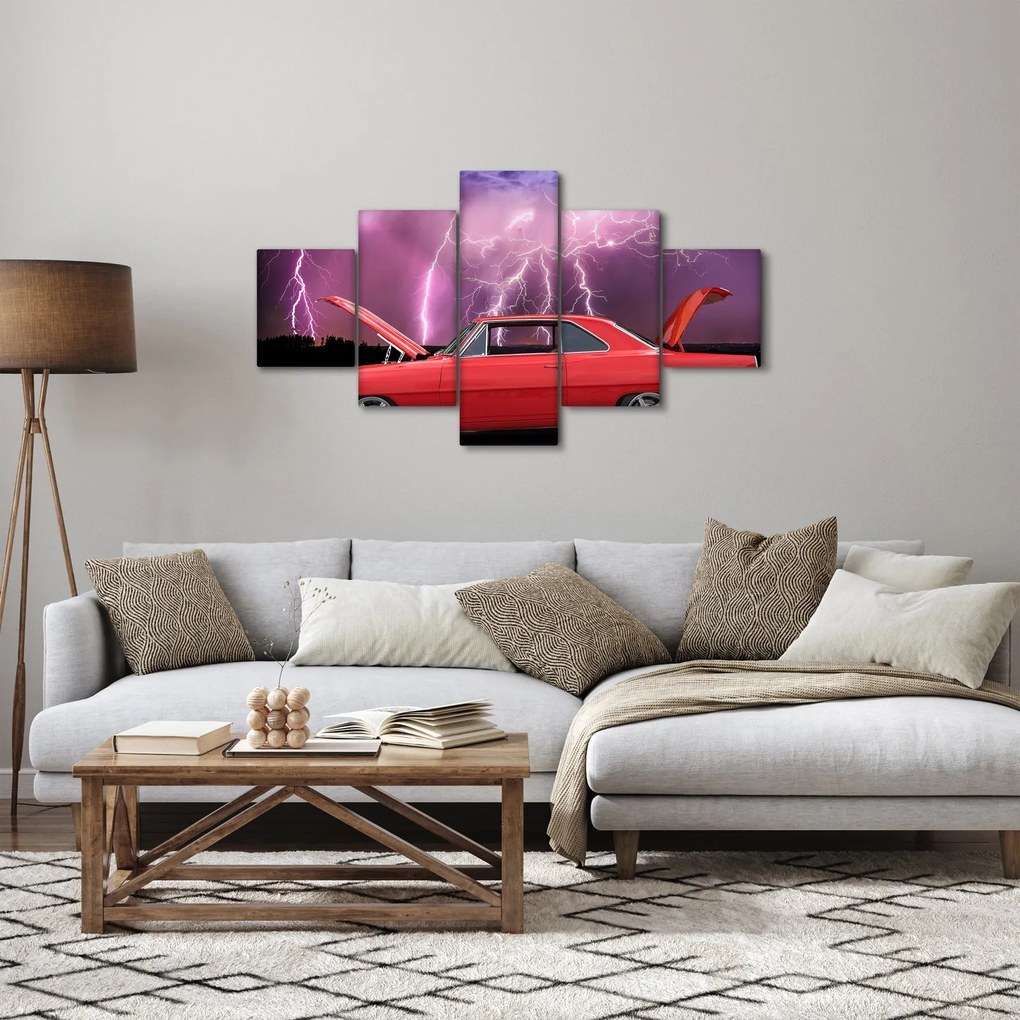 Obraz czerwonego auta (125x70 cm)