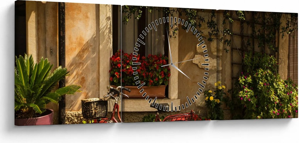 Obraz - Malownicze Włochy (z zegarem) (90x30 cm)