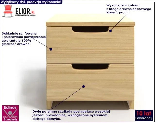 Szafka nocna z szufladami Laurell 3X - 7 kolorów