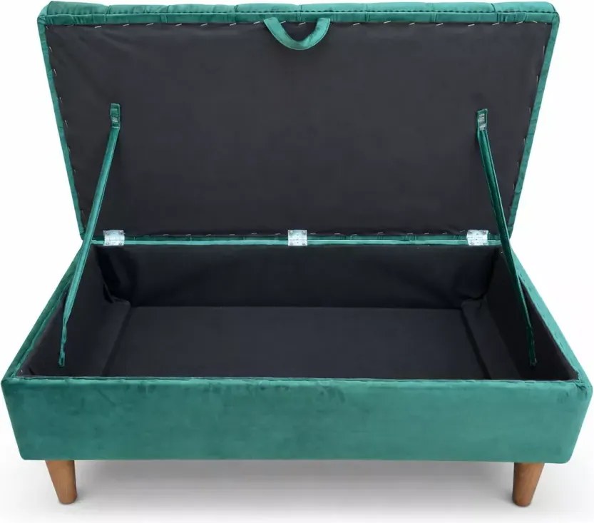 Elegancki podnóżek 90 cm głęboko pikowany w stylu glamour