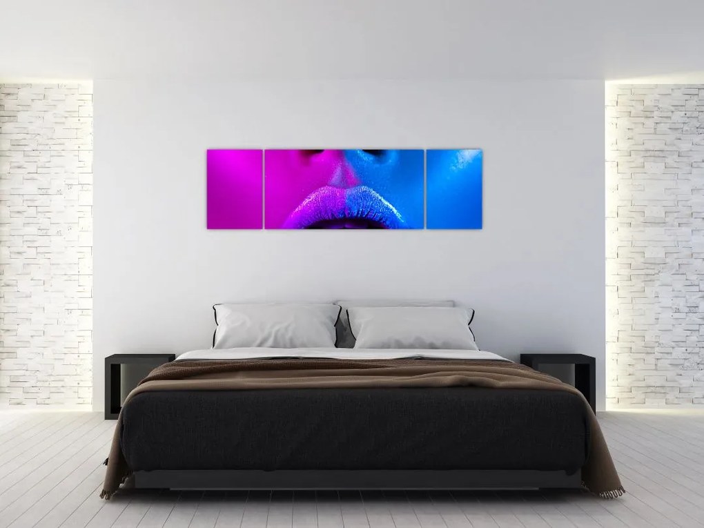 Obraz kolorowych ust (170x50 cm)