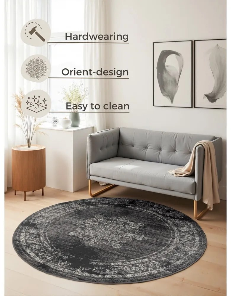 Szary okrągły dywan ø 120 cm Gloria Lydia – Hanse Home