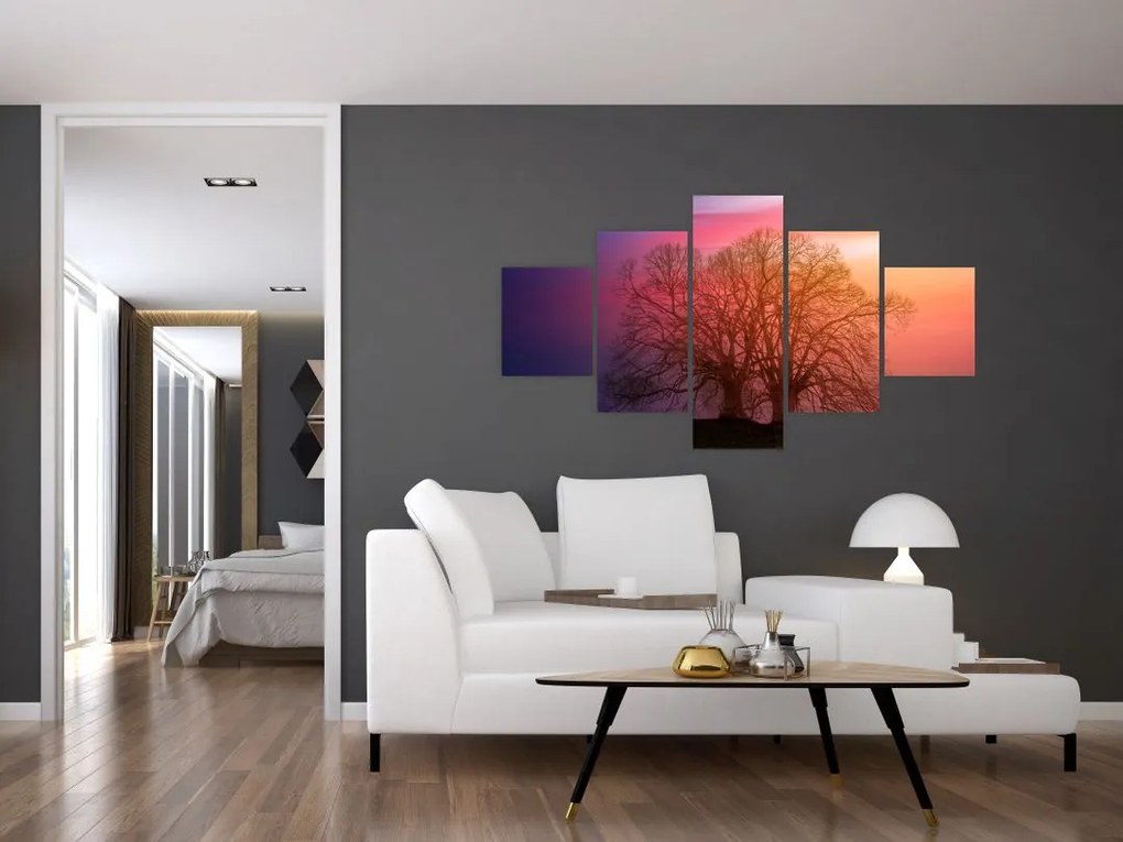 Obraz drzew we mgle (125x70 cm)