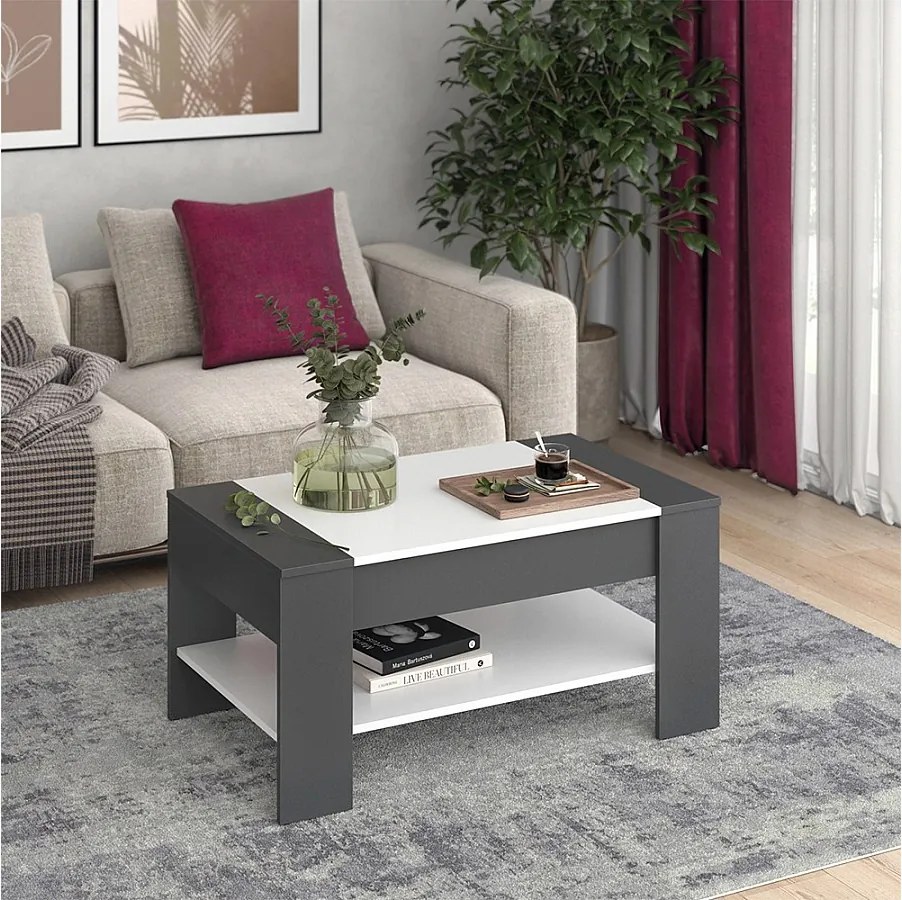 Stolik kawowy antracyt/biały 99.6x58.8x48.2 august