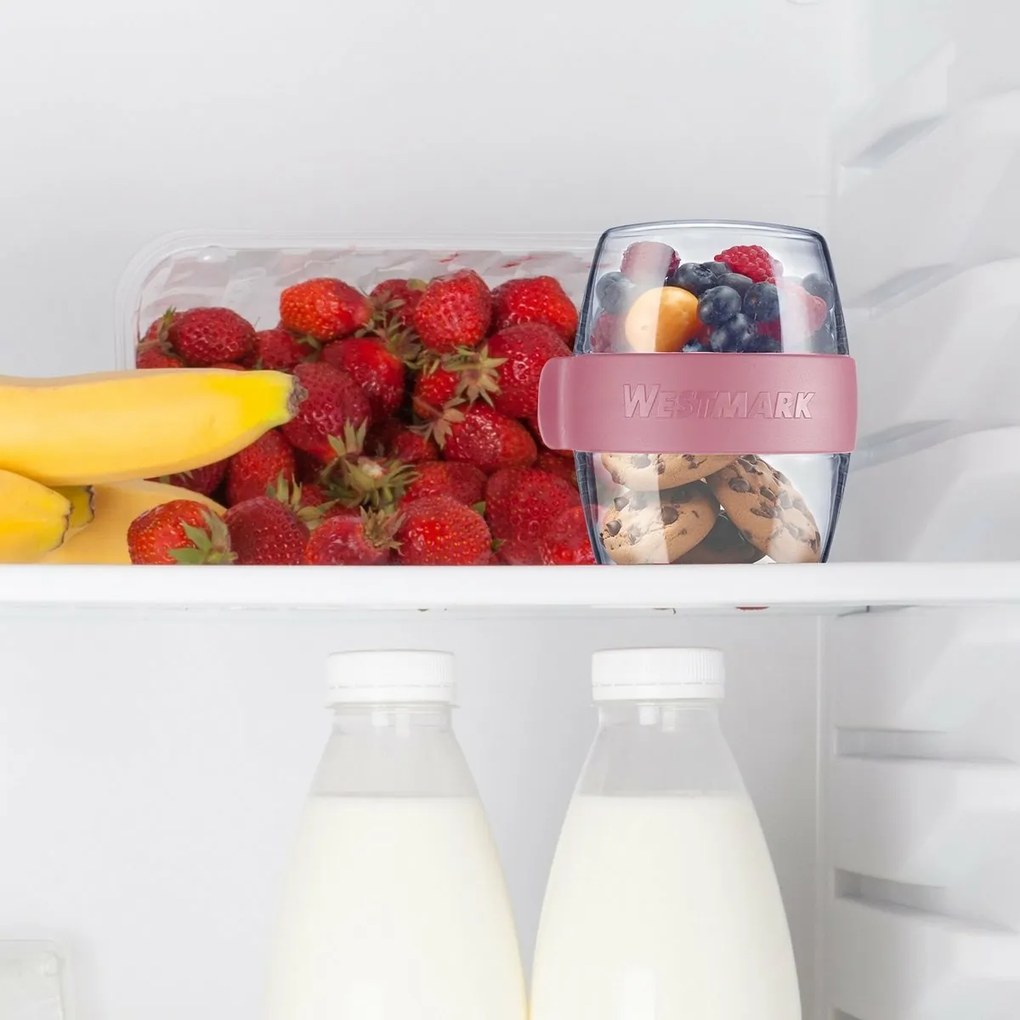 Westmark Dwuczęściowy pojemnik na przekąski MINI, 400 ml, różowy, S