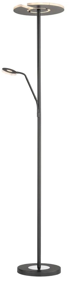 Czarna lampa stojąca LED ze ściemniaczem (wysokość 180 cm) Dent – Fischer & Honsel