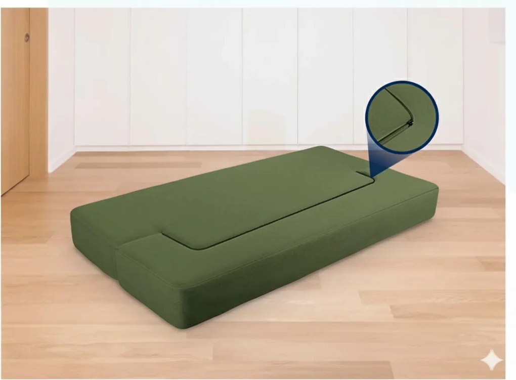Sofa-materac 2w1 zielona oliwkowy