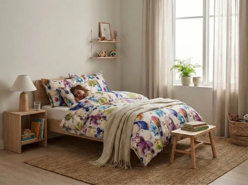 PrzytulneMieszkanie.pl PrzytulneMieszkanie.pl Dziecięca pościel z mikrofibry WOOLIMALS kolorowa Rozmiar pościeli: 70 x 80 cm | 140 x 200 cm