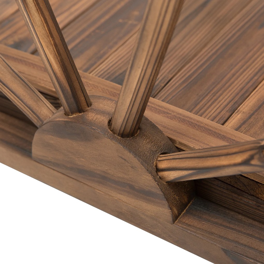 Outsunny Most ogrodowy z drewna świerkowego, drewniany most z wzorem koła, do 150 kg 100 x 50 x 37 cm Postarzany