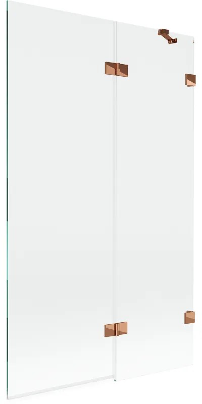 Mexen Lunar parawan nawannowy 2-skrzydłowy prawy 110 x 150 cm, transparent, różowe złoto - 897-110-100-60-00-P