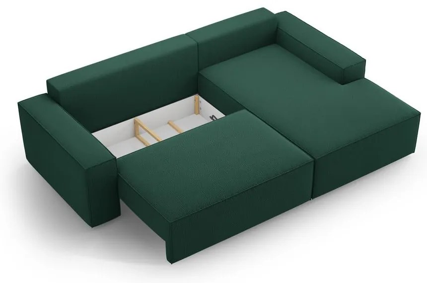 Zielony rozkładany narożnik (prawostronny) Jodie – Micadoni Home