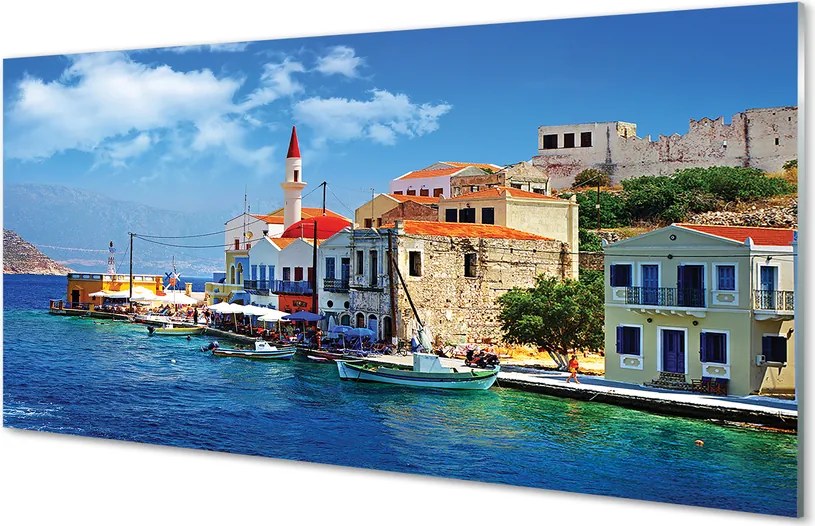 Panel Szklany Surowe Piękno Greckiego Wybrzeża