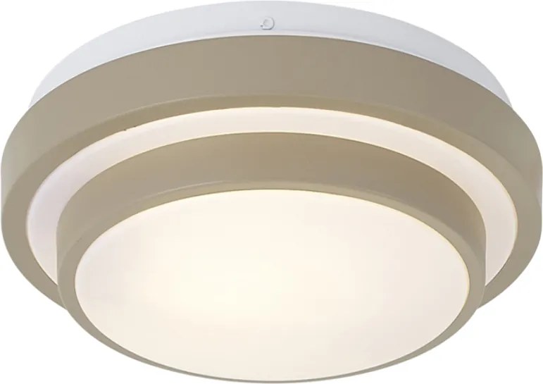 Nowoczesna lampa sufitowa taupe z białym elementem 25 cm IP44 - Walden
