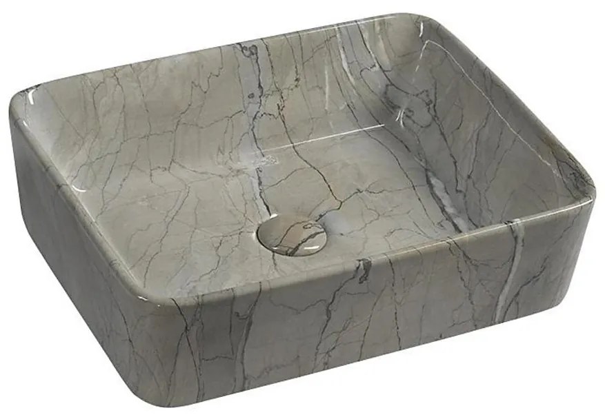 Sapho - Umywalka nablatowa DALMA 47,5x37,5 cm ceramika/szary