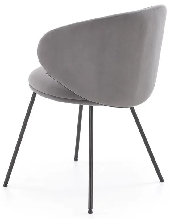 Krzesło tapicerowane K587 VELVET szare  HALMAR