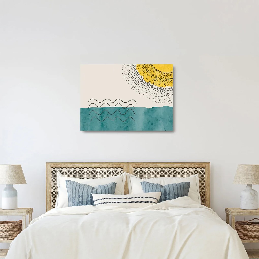 Obraz na szkle - Abstrakcyjny obraz plaży N⁰1 (70x50 cm)