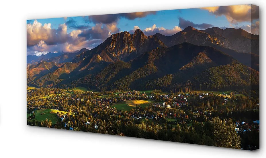 Obraz na płótnie Góry o Zachodzie Słońca