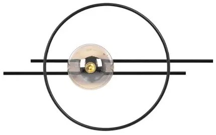 Czarno-bursztynowy okrągły metalowy kinkiet loft - A722 B5-F26