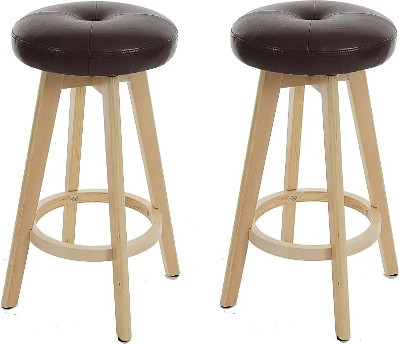 Stołek barowy Boras (zestaw 2) obrotowy,  bordo, jasne nogi