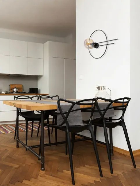 Czarno-bursztynowy okrągły metalowy kinkiet loft - A722-Sateli