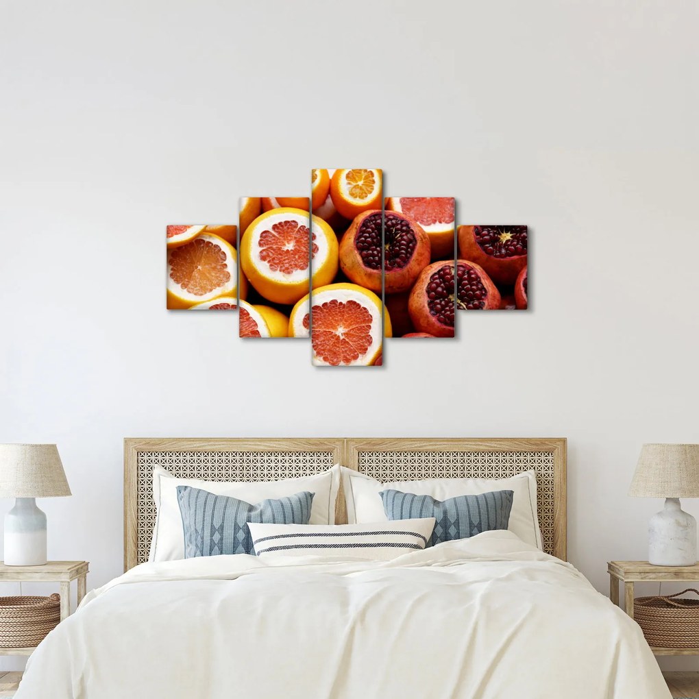 Obraz pomarańczy i granatów (125x70 cm)