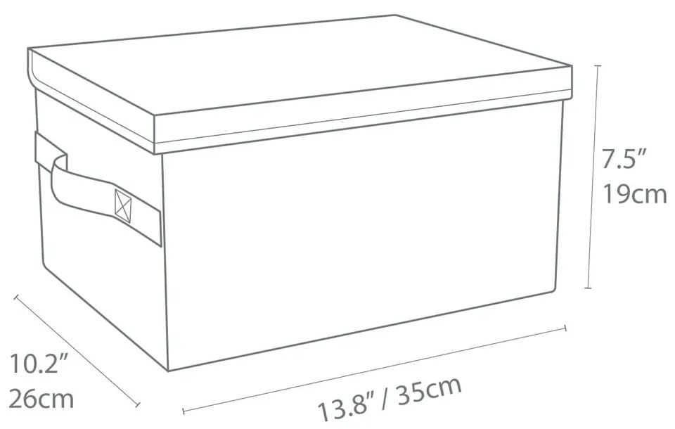 Niebieski tekstylny pojemnik z pokrywką 35x19x26 cm Soft Storage – Bigso Box of Sweden