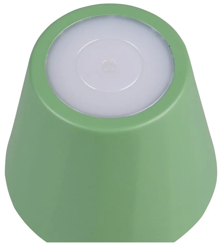 Jasnozielona lampa stołowa LED z metalowym kloszem (wysokość 21 cm) Diaz – Trio