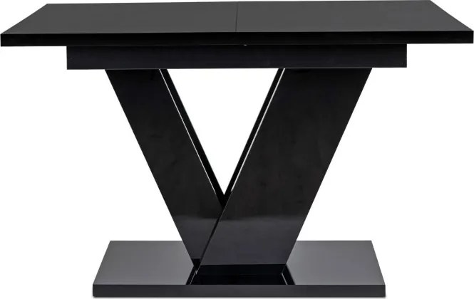 Stół Prostokątny Rozkładany CLARK 120-160 cm Czarny Połysk Glamour