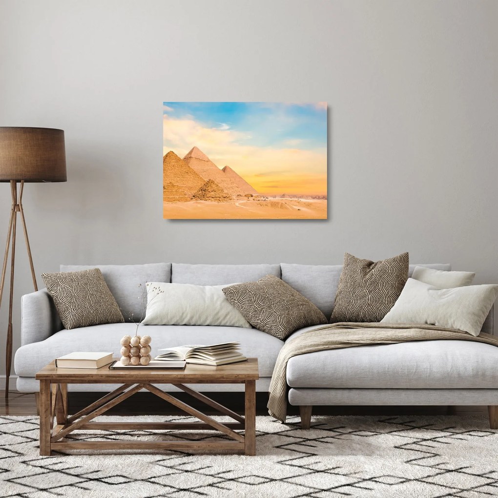 Obraz na szkle egipskich piramid (70x50 cm)