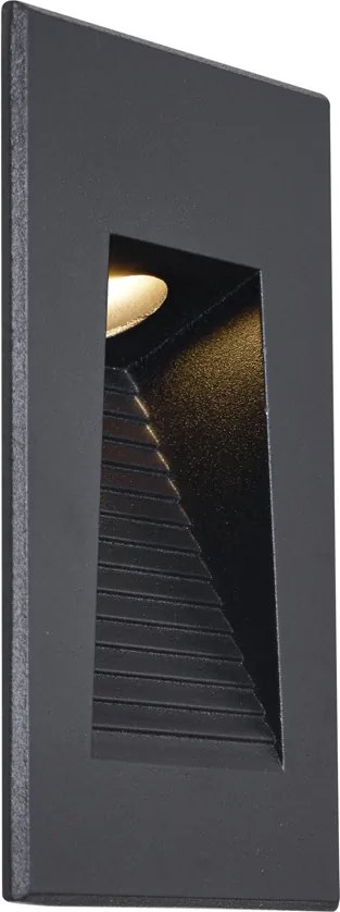 Zestaw 6 nowoczesnych wpuszczanych lamp ściennych czarnych 7 cm z LED IP65 - Trem