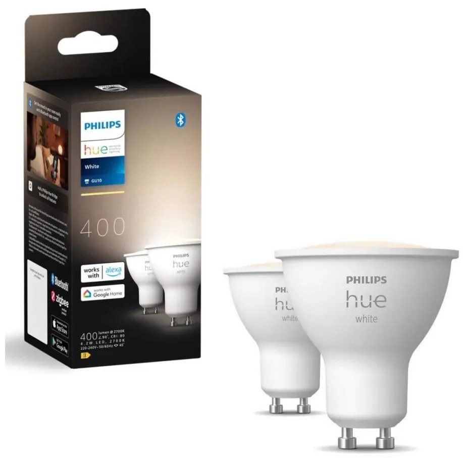 ZESTAW 2x LED Żarówka ściemnialna Philips Hue WHITE GU10/4,2W/230V 2700K