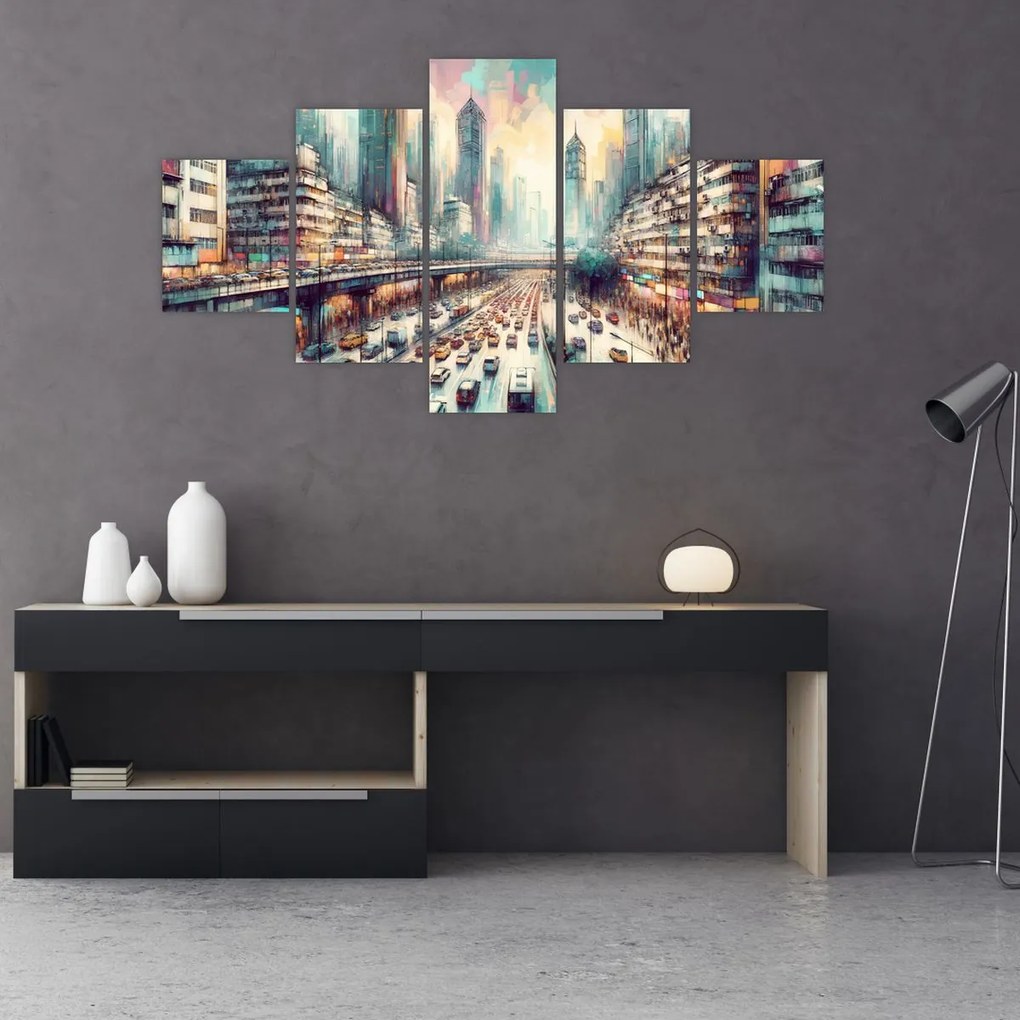 Obraz - Życie w wielkim mieście (125x70 cm)