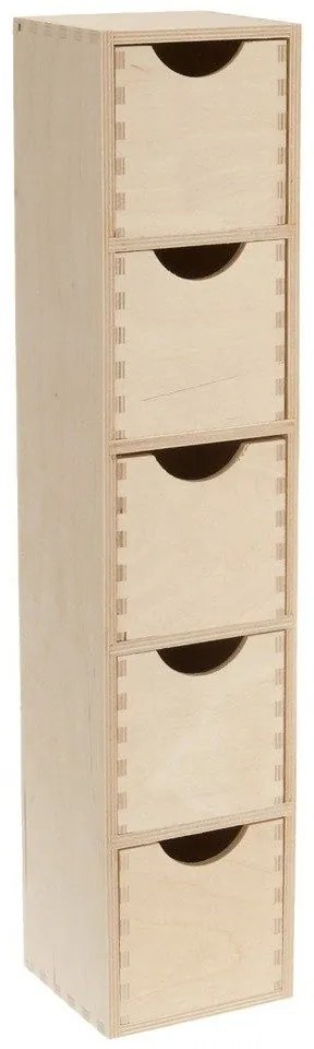 Pojemnik na drobiazgi, 5 szuflad, drewniany, 60x13x12 cm, ZELLER