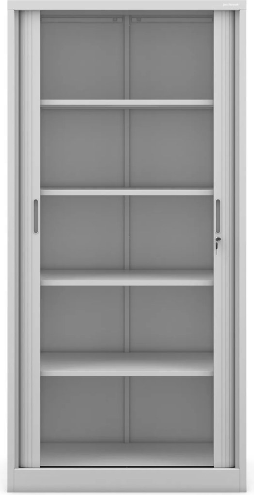 Szafa biurowa na akta z roletą Damian 90x45x185 cm szara