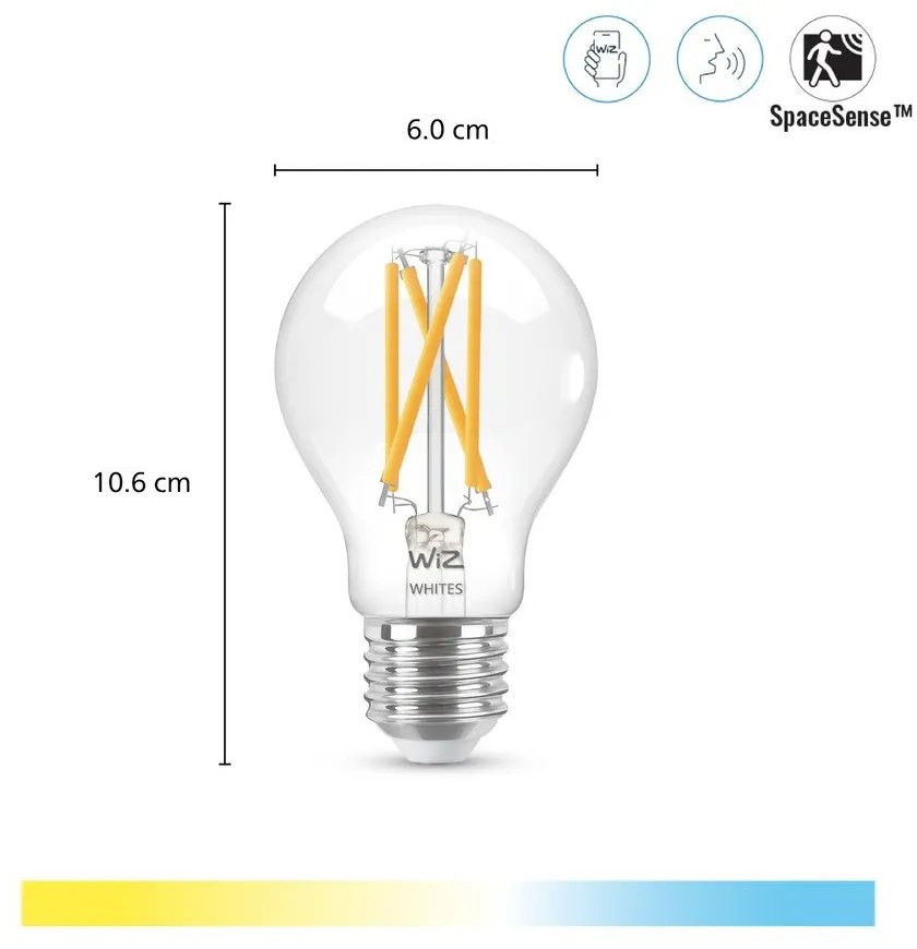 Inteligentna żarówka filamentowa z gwintem E27, 7 W – WiZ