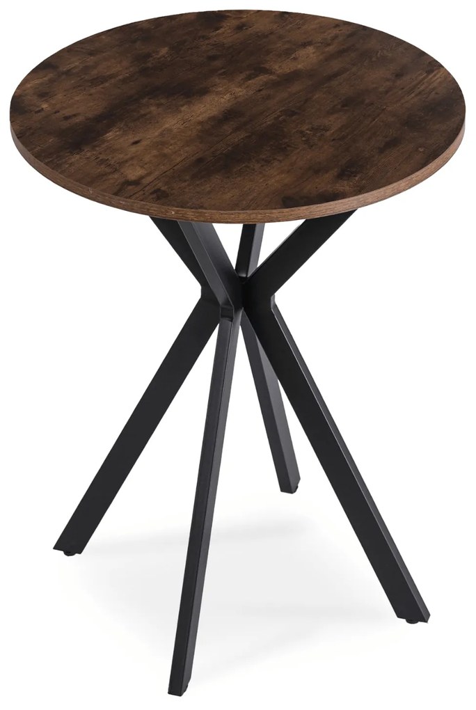 Stół Okrągły LAUREN 60 cm Dąb Rustykalny/Czarny Loft Nowoczesny