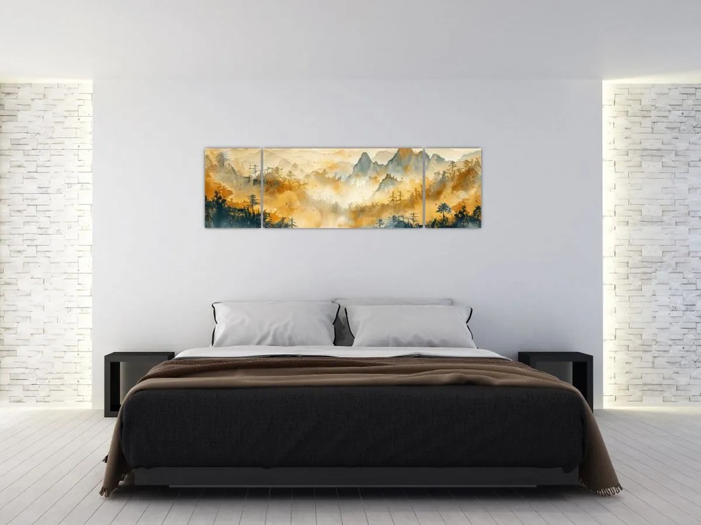 Obraz - Góry, akwarela (170x50 cm)