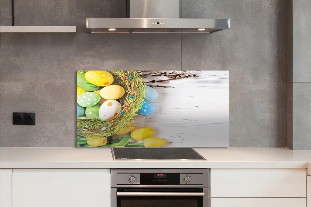 Szklany Panel Wiosenny Koszyczek z Baziami