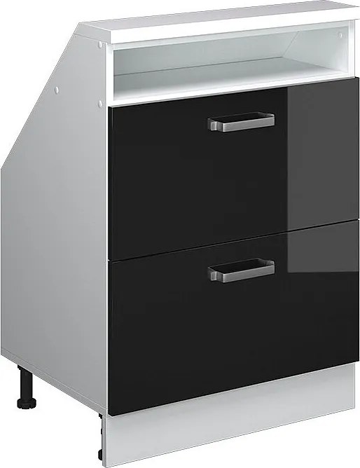 Szafa skosna czarny wysoki połysk/biały 60x46x81.6 rion