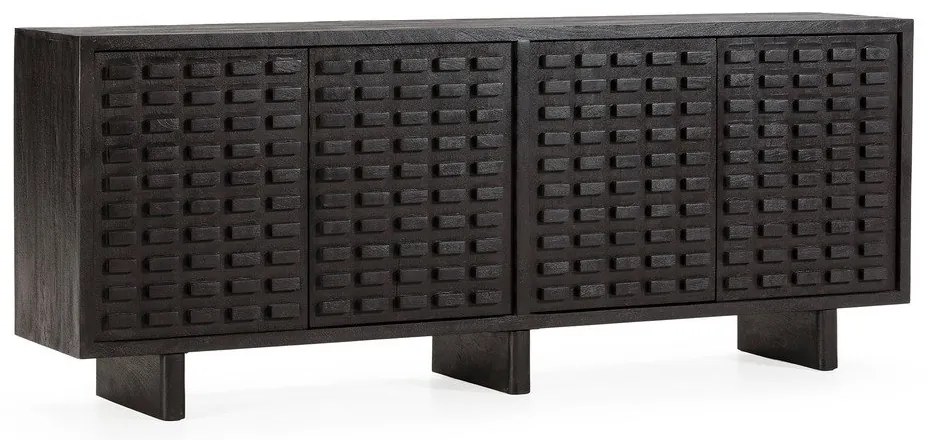 Czarna komoda z litego drewna mango 200x80x40 cm Inaya – MOME