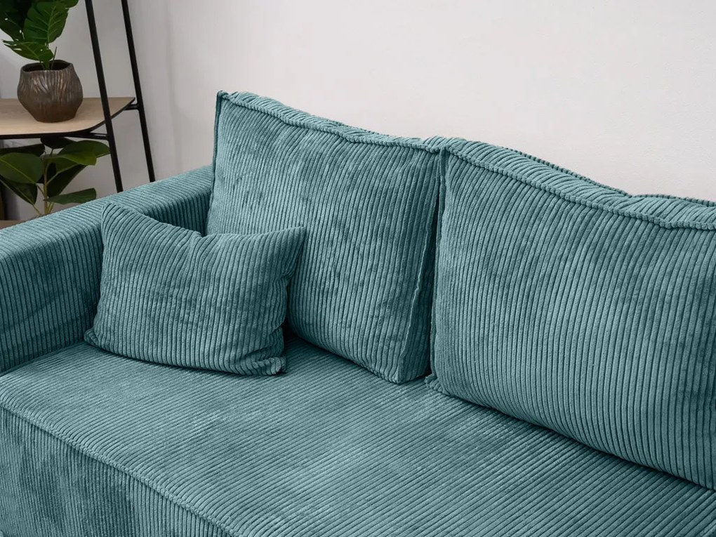 Rozkładana narożna sofa SMART COSARO petrolowa, dwustronna + 2 poduszki GRATIS