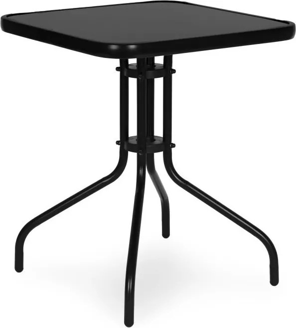 Stolik ogrodowy, balkonowy 60x60 cm Torello 073-1, czarny, kwadratowy